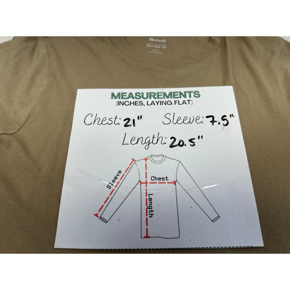 Bundle of Three Madewell Softfade Cotton Boxy Tees Size L Green, Brown, Black - Picture 7 of 10